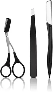 3PCS/Set Eyebrow Trimming Eyelash Brush Folding Tweezer Portable Makeup Tools - Precision Trimming with Folding Tweezer