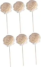 6Pcs Aromatherapy Diffuser Sticks Fragrance Oil Diffuser Sticks for Home Bedroom Kitchen Elegant Artificial Flower Design for Odor Elimination Scent Enhancement