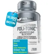 Foli Tonic Hair Growth Vitamins for Women & Men - with Biotin 10000mcg, DHT B...
