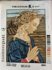 Printed needlepoint Tapestry 30x40cm Madonna Prayer Canvas Only Rto