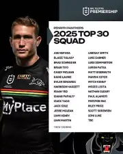 PENRITH PANTHERS 2025 NRL RUGBY TEAM PLAYERS LIST POSTER, BARGAIN 1