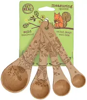 Talisman Designs Honey Bee Beechwood Measuring Spoons, Woodland, Set of 4