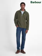 Barbour® Olive Green Quarter Zip Essentials Fleece (N24918) | $244