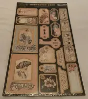 Graphic 45 Chipboard A Ladies Diary Tags 2 Two Vintage Women Fashion Hats