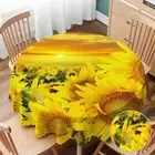 Tablecloth round Sunflowers Table Cloth Yellow Sunset Sunflower Field Table Cove