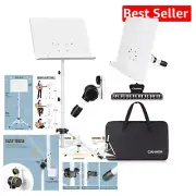 Elegant White Tripod Music Stand for Home/Stage Use, Adjustable & Portable