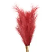 37.8in Pampas Grass Decor, 7 Pcs Artificial Pampas Grass Bulk, Dark Red