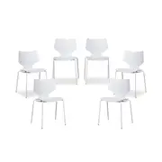 Pia Dining Chair - White Set of Six Bundle