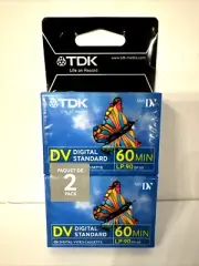 2 Pack TDK DVC Digital Video Cassette Tape Mini DV 60 min LP:90 SP:60 New Sealed