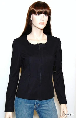 NWT $228 TAHARI ROBYN JACKET BLAZER TOP COAT ~NAVY *8