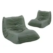 Oikiture 2X Floor Sofa Lounge caterpillar Lazy Couch Green
