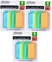 12 Pcs Plastic Key Tags With Keyring Identity Card Bag Luggage Labels Assorted