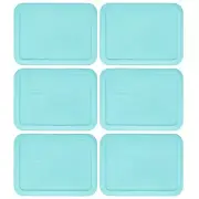 Pyrex 7210-PC Sun Bleached Turquoise Food Storage Replacement Lid Cover (6-Pack)
