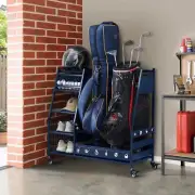 Lauren&Harold Golf Bag Organizer Garage Storage, Golf Storage Rack Stand Fits 2