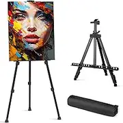 Art Painting Easel Stand by JULEHUI- Portable Adjustable Easel Tripod - Large Standing Floor Adults Easel for Drawing & Display - Black Metal Canvas Stand