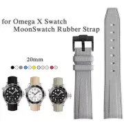 20mm Silicone Strap For Omega X Swatch Joint MoonSwatch Seamaster 300 Watch Belt