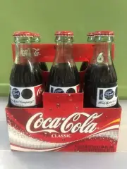 FULL 6 Pack FORD Motor Company Coca Cola Glass 8 oz. Bottles