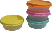 [Tupperware] small round wonder Snack Containers 65ml set of 4-65 ml Plastic Utility Container (Pack of 4, Multicolor)