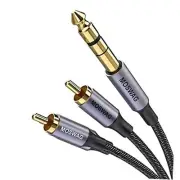 1/4" to RCA Audio Cable - 6.35mm TRS to Dual RCA Y Splitter 3.28FT/1Meter Black