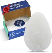 HartFelt [10 Pack] Regular Exfoliating Facial Sponge for Face - Daily Cleansing Face Scrubber - Buf Dirt Away with Puf Styled Reusable Face Pads for Removing Makeup, Dirt, and Dead Skin - Made in USA