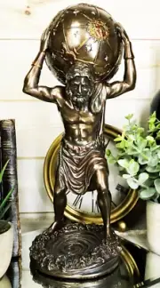 Ebros Greek God Primordial Titan Atlas Holding the World Globe Statue 11.75" Tal