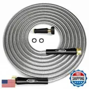 TITAN Garden Hose 75FT - 304 Stainless Steel Metal Water Hose, Flexible, Kink