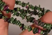 *RUBY ZOISITE* Chip Bead Bracelet Tumbled Stone Beads Elastic Natural