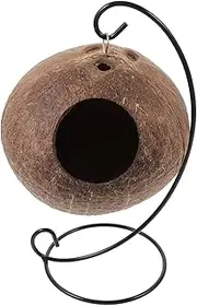 FONDOTIN Pet Hanging Nest Swing Cozy Guinea Pig Bed Easy Assembly Natural Coconut Shell Material