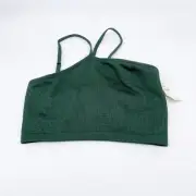 OFFLINE By Aerie Women's Ribbed Knit Seamless One Shoulder Sports Bra Green S