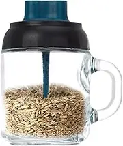 Salt Container – Clear Glass Jar | Kitchen Storage With Spoon | Airtight Seasoning Holder With Lid, Transparent Organizer Jar, Condiment Pot For Cooking And Dining Tabletop Use
