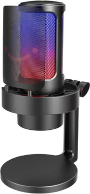 Gaming PC Microphone USB Desktop Condenser RGB Control Mic Recording Streaming