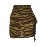 [THE ATTICO] THE ATTICO Zebra-striped muslin sarong mini skirt Woman 40 40 Multicolor