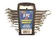 Power Pro Craft 9 Piece Fully Polished Chrome Vanadium SAE Combination Wrenches