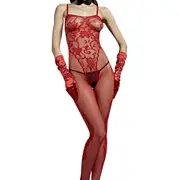 Love in Leather Rimes Crotchless Spaghetti Strap Bodystocking