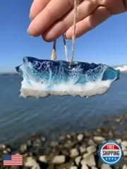 Puerto Rico Holiday Ornament, Handmade Resin Art is One Of A Kind, Island Chr