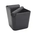 KNOCK BOX BLACK COFFEE BARISTA BIN SQUARE SHAPE ESPRESSO GRIND WASTE TAMPER BIN