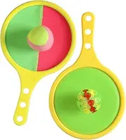 Toss and Catch Ball Set Hand Eye & Balance Training Toss and Catch Game Includes 2 Racket, 1 Soft & 1 Suction Ball Interactive Developmental Outdoor Toys for Beach, Yard