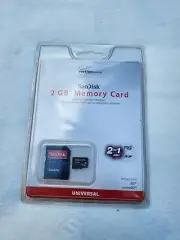 Sandisk 2GB Memory Card Micro SD MicroSD Universal 2 IN 1 With Adapter