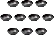 Set of 10, Black Maru Doria [7.2 x φ6.4 x 2.3 inches (18.3 x 16.3 x 5.8 cm) | Setomonohonpo Gratin Dish, Ceramic, Banko Ware, Direct Fire,