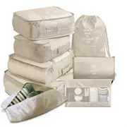 8Pcs Packing Cubes Luggage Storage Organiser Compression Suitcase Travel Bag