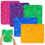 5 PCS Marble Maze Mat Sensory Fidget Toys for Autism, Kids, Adults, Teens - Stress Relief and Focus Improvement for School, Classroom, Home