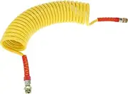X AUTOHAUX 34 Circle Air Brake Hose Oil Cooler Coiled Short Tail Line Brake Coil Cable for Trucks Tractors Assembly with M22x1.5 NPT Fitting Yellow 31 ft