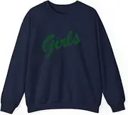 [X.Style] Girls Retro Vintage 90s Aesthetic Sweatshirt for Adults Crew Neck Long Sleeve Pullover Navy 2XL