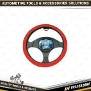 PC Covers 38cm Steering Wheel Cover - Rough Leather Look Red Anti-Slip