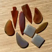 9 Agate Crystal Pendants Mixed Shapes Colorful Hand Cut Stones Wholesale Lot