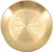 BESTYASH Decorative Metal Altar Plate Candle Holder Tray for Tarot Rituals Meditation Spiritual Practices Elegant Design for Home Decor Safe Easy to Clean