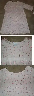 Hospital / Nursing / Convalescent Home Gown Pink Print Soft Knit Opens in Back