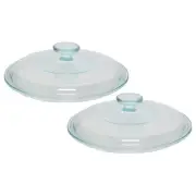 Corningware G-1C 2.5 qt Fluted Round Clear Glass Lid Cover (2-Pack)