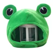 Funny for Frog Eyes Cartoon Plush Hat Toy Green Headgear Cosplay Party Costu