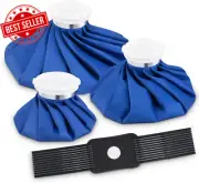 Ice Bag Packs for Injuries Reusable, Refillable 3 Ice Packs (6"/9"/11") Ice Bags